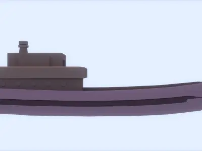 Low-Poly Ship boat Free low-poly 3D model