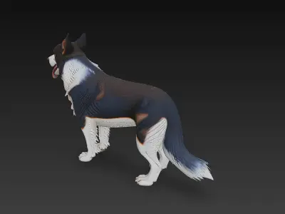 Dog Realistic 3D Model Basic - Low Poly Realistic Low-poly 3D model