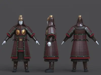 08-Ancient Chinese Armor-Tang Dynasty 3D model