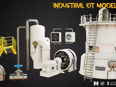 Industry Interior Kit 3D Model Pack Low-poly 3D model
