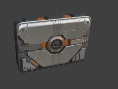 Futuristic Mechanical Device Game-Ready  with PBR Textures Low-poly 3D model