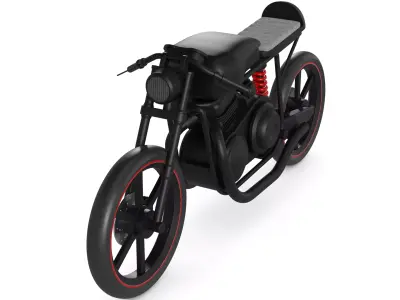 Cafe Racer Motorcycle 3D model 5