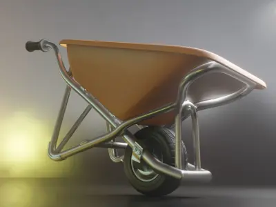 Wheelbarrow 1 Rigged Version High-Poly 3D model