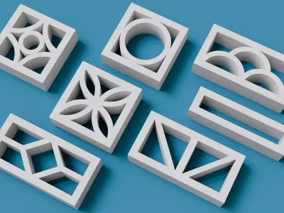 Breeze blocks wall Free low-poly 3D model