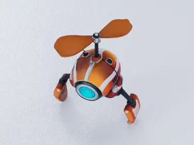 Flying Robot Low-poly 3D model buy