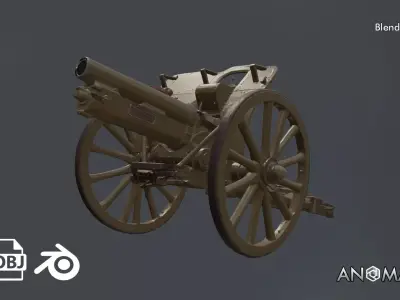 field artillery model prop 3D model