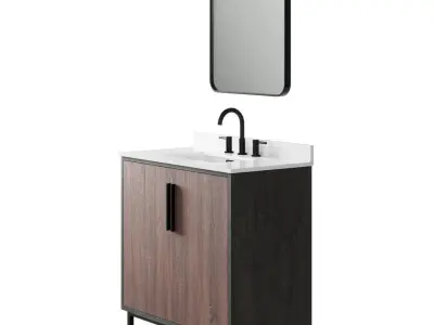 OVE Ira 36 Earthtone Driftwood Vanity 3D model