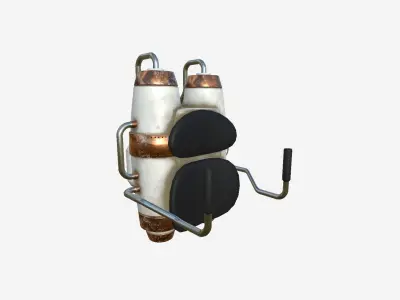 Jetpack A01 White Copper - SciFi Character Design Low-poly 3D model
