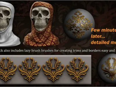 Damask Maker 300 ZBrush Brushes 3D model