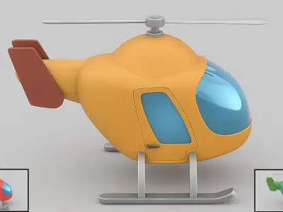cartoon helicopter Free low-poly 3D model