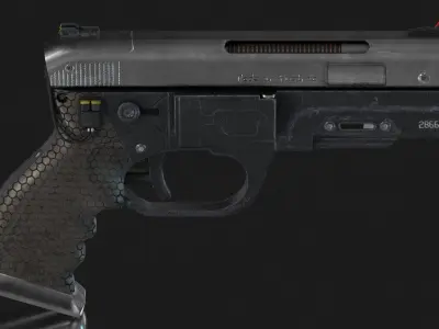 Futuristic Combat Pistol Low-poly 3D model
