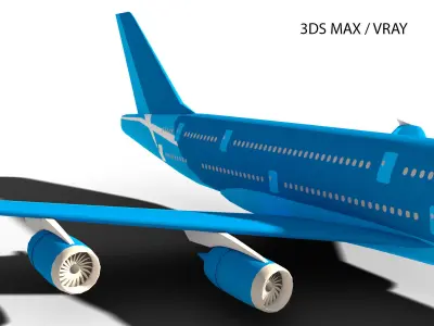 AIRBUS A380-800  Low-poly 3D model