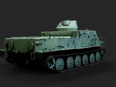 military soviet floating tank PBR photogrammetry Low-poly 3D model
