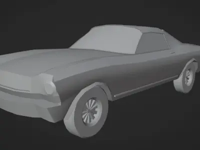 Low Poly Car orange Free low-poly 3D model
