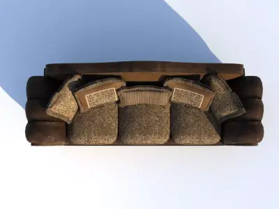 Antique Carved Sofa   High Poly 3D  Low-poly 3D model