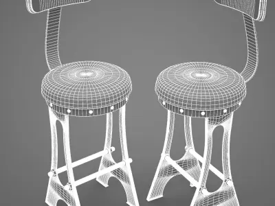 Upholstered A Frame Bar Chair 3D model