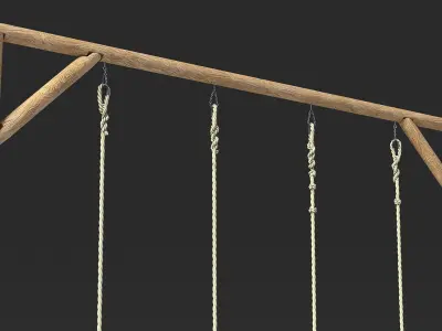 Training Crossbar with Ropes 3D model