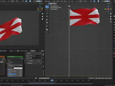 Animated Turkey Flags  3D model