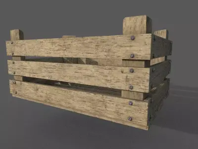 Wood Box Low-poly 3D model Low-poly 3D model