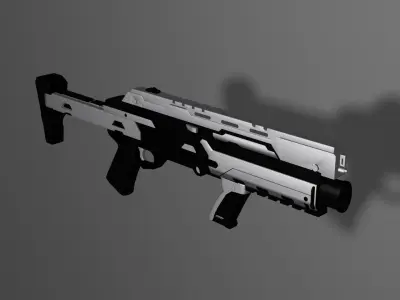 Scifi Rifle Gun Low-poly 3D model