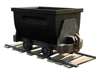 PBR Smooth Surface Minecart Model 3D model