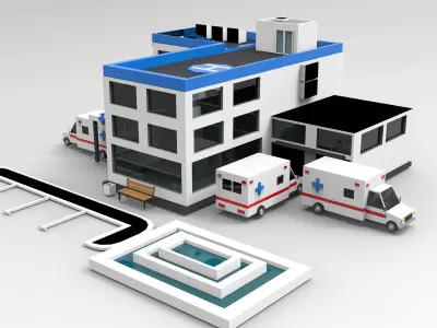 17 low poly City  Pack Low Poly Assets Low poly 3D Model Low-poly 3D model