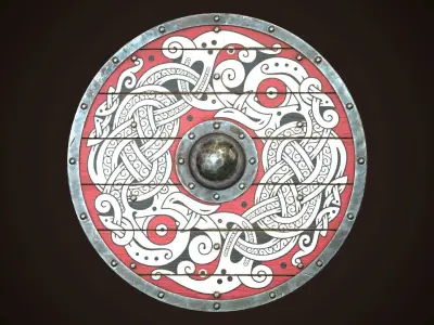 Viking Shield 33 Low-poly 3D model