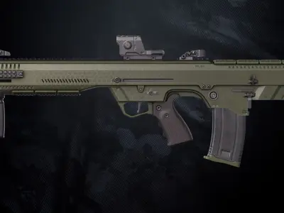 DF 122 Shotgun With Hands And weapon Case Low-poly 3D model