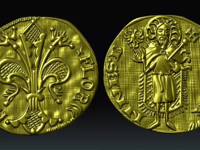 Old Coin Florim Portuguese 3D print model