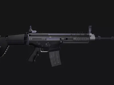 SCAR-L Rifle  Low-poly 3D model