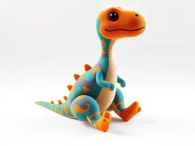 Colorful Cartoon Dinosaur Toy D Model Pack Low-poly 3D model