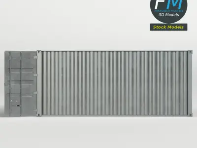 Open shipping container 3D model