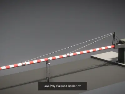 Railroad Barrier 7m High and Low-Poly Version 3D Model Pack