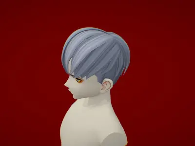 Anime Hair 6 Low-poly 3D model