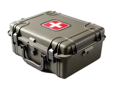 Rugged First Aid Kit Military Case Low-poly 3D model
