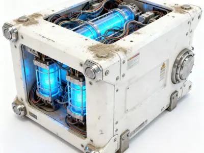 Realistic Sci-Fi Modular Power Core 3D Model Low-poly 3D model