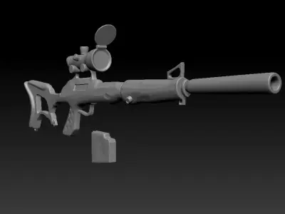 Stylized Sniper Rifle Low-poly 3D model purchase