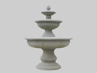 Stone fountain Low-poly 3D model
