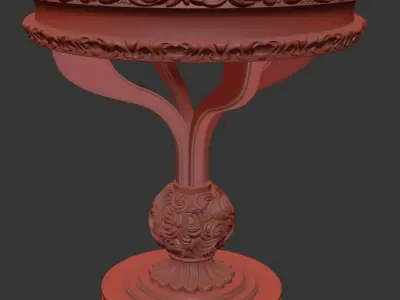 lobby flower table classic 3d model 3D model