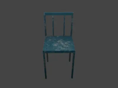 Old Metal Chair Realistic Vintage Industrial Prop Low-poly 3D model