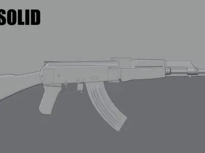 AK-47 Low-poly 3D model 4