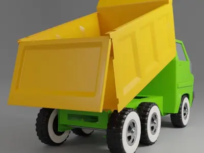 Toy Dump Truck with Shape Key 3D model
