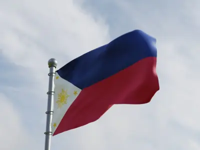 Animated Philippines Flags 3D model