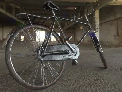 Old Bicycle Low-poly 3D model