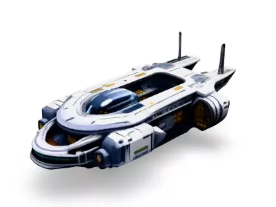 Scifi Dropship Transport Shuttle Low-poly 3D model