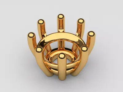 A package of solitaire ring heads engagement 8 prong printable 3D print model