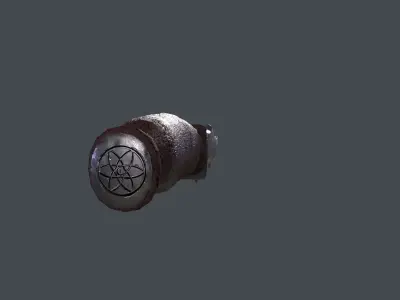 Knife with engrave  on the blade Low-poly 3D model