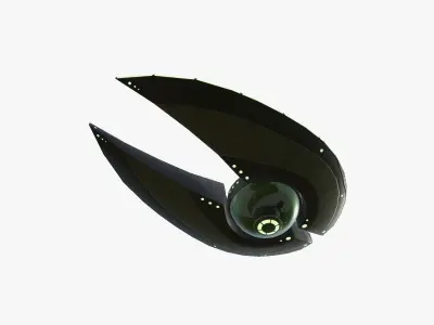 Alien Spaceship UFO I05 Dark Green - Sci Fi Spacecraft Design Low-poly 3D model