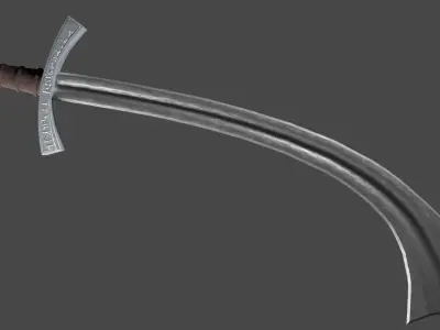 Khora sword with Falchion handle Low-poly 3D model