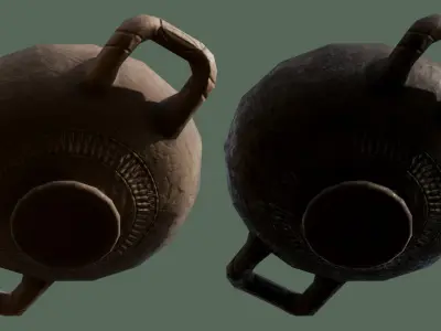 Ancient Lekanis Ceramic Bowl clay pottery Low-poly 3D model